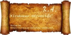 Kirnbauer Afrodité névjegykártya